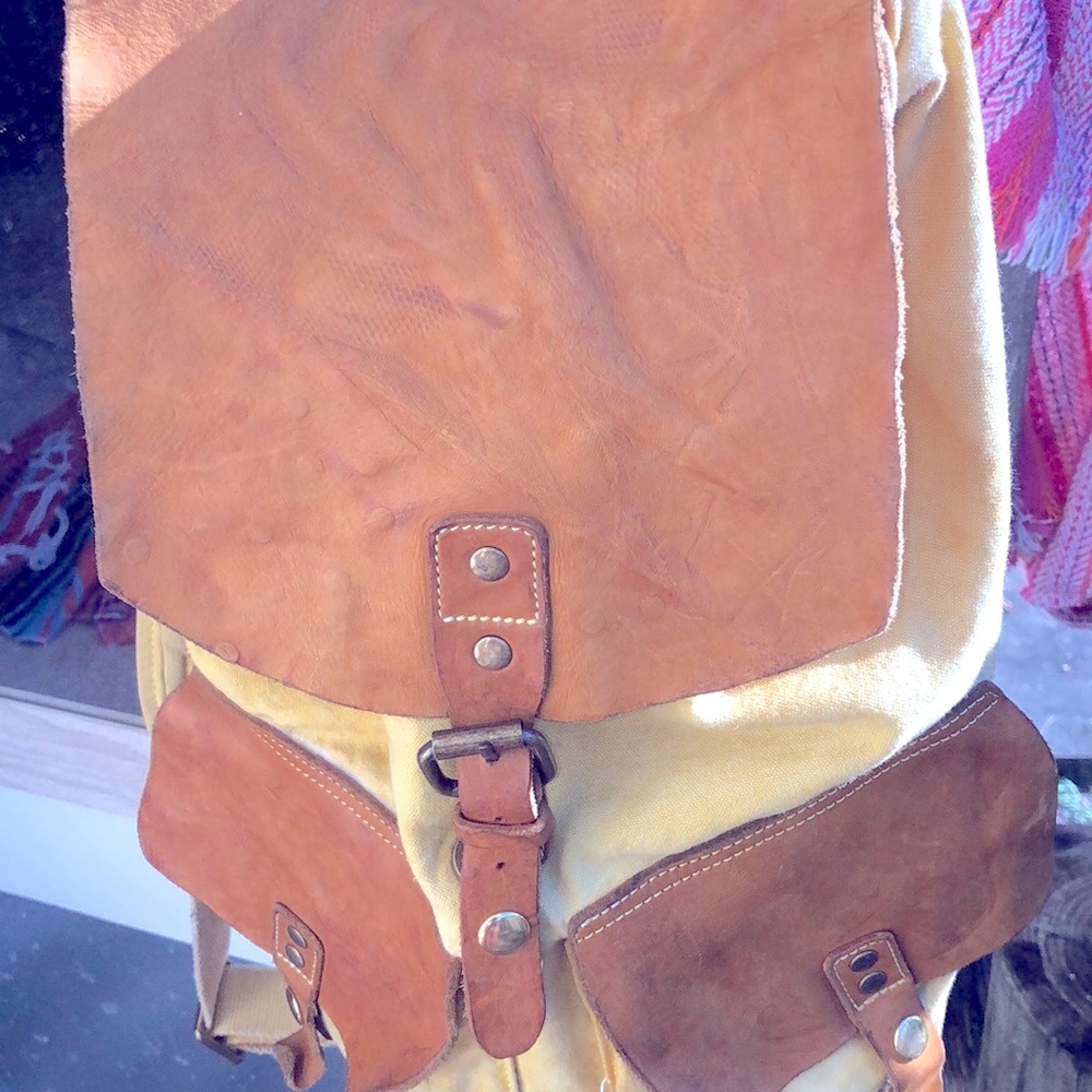 Vintage Bed Stu Canvas Leather Backpack